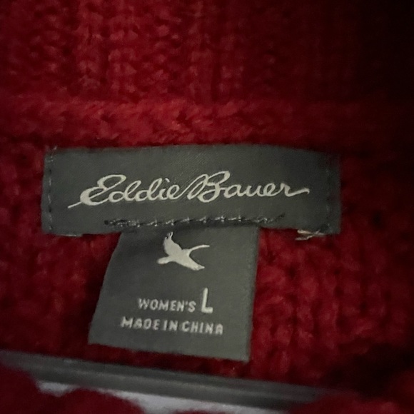 red eddie bauer knit sweater - turtleneck - Picture 3 of 3